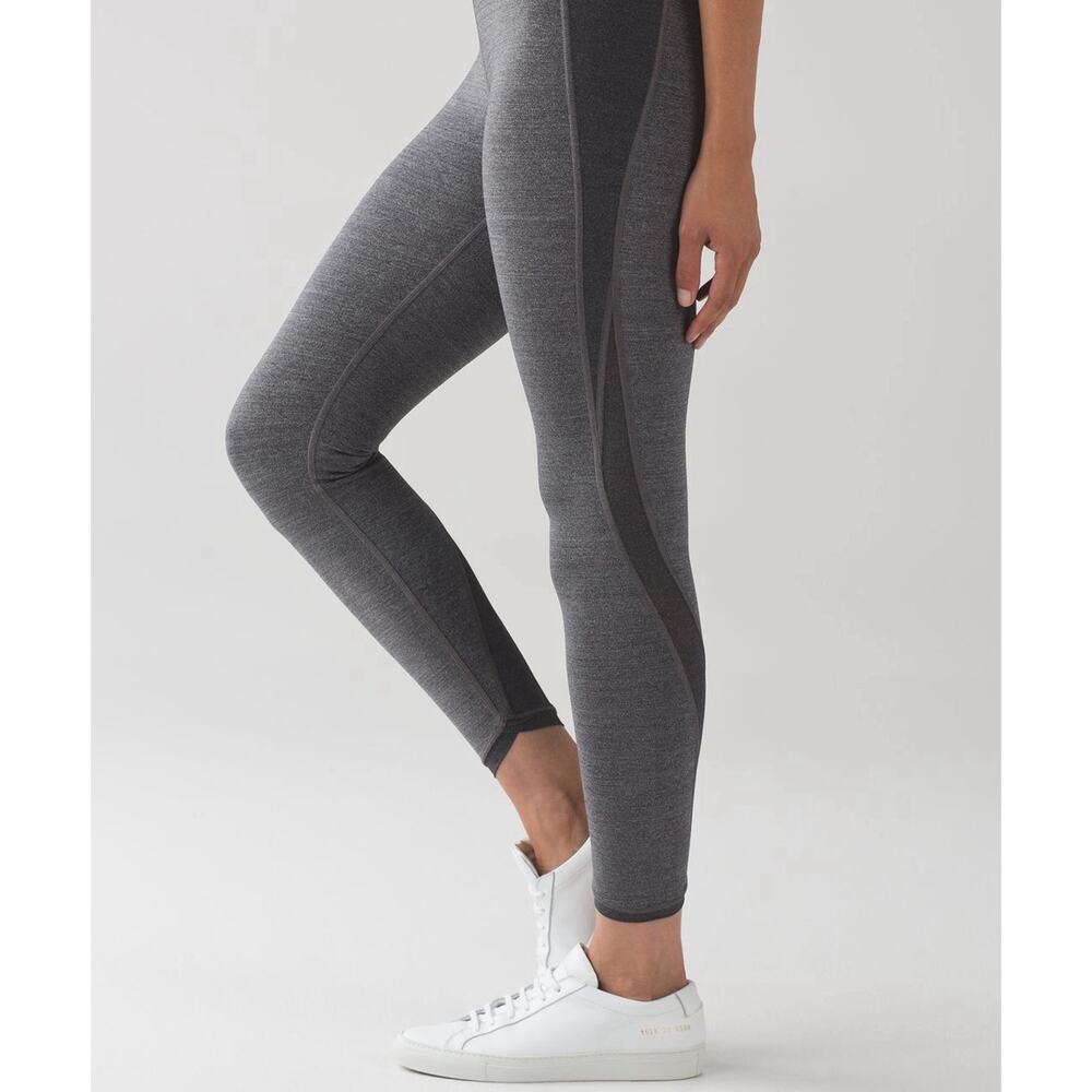 LULULEMON Women’s Size 4 Leggings Featherlight Tight Heathered Black SZ 4